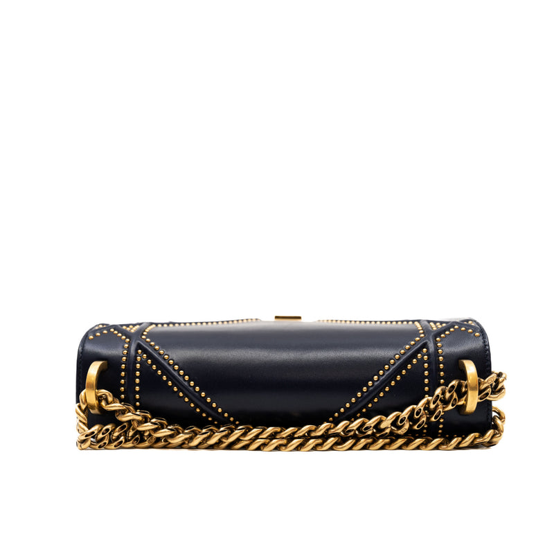 ama medium with bead studs in lambskin blue ghw