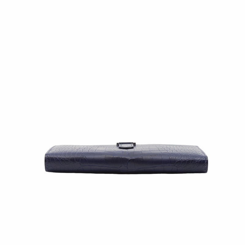 H bearn long wallet crocodile navy PHW - L'UXE LINK