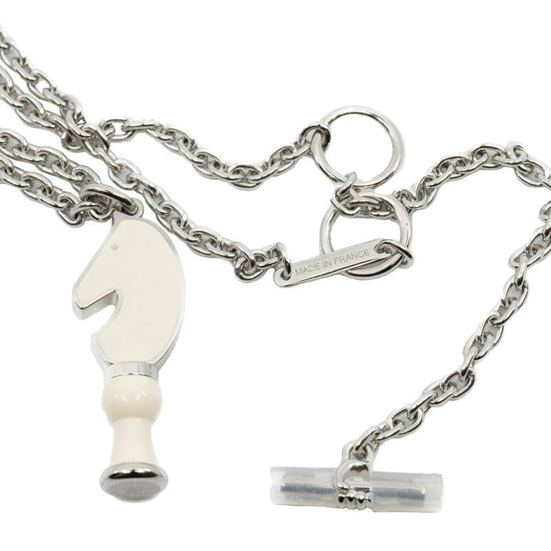 collier cavia lier rodeo head necklace in white in phw - L'UXE LINK