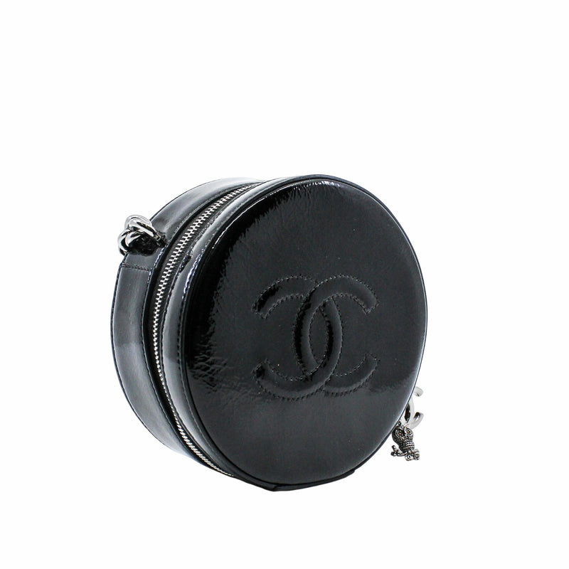round zippy bag patent black  seri 28