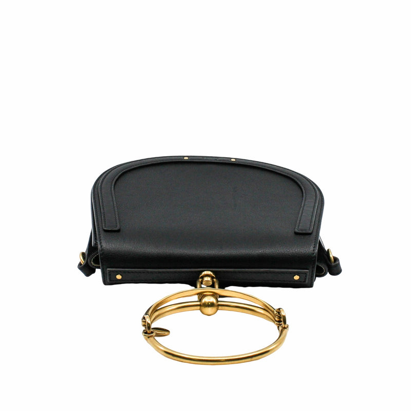 Chloe Leather Medium Nile Bracelet Bag Black