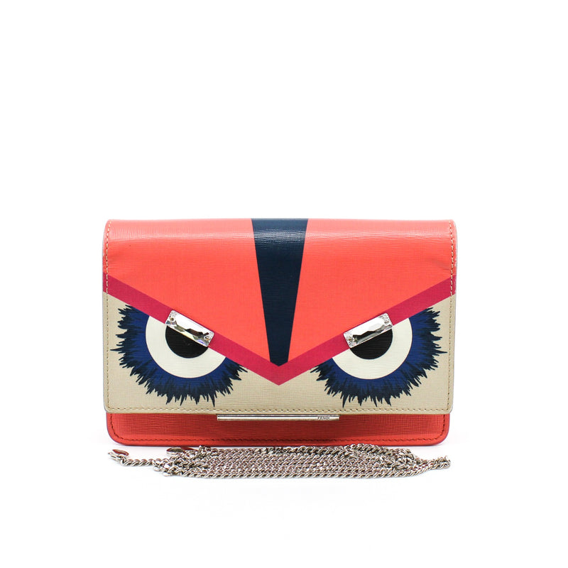 monster  crystal eyes wallet leather orange pink  phw - L'UXE LINK