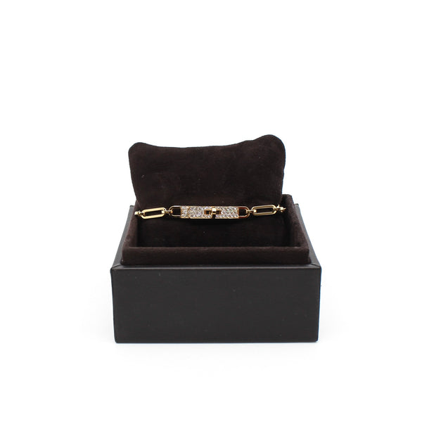 kelly chain bracelet 18k half diamonds