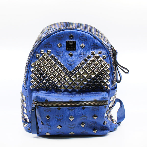 blue medium stud backpack – L'UXE LINK