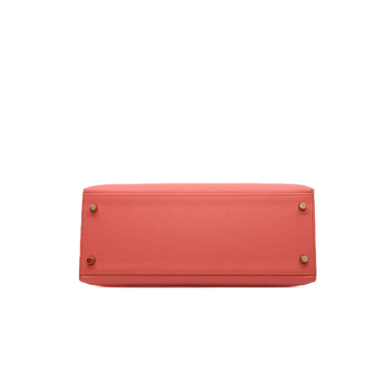 kelly 28cm epsom sellier I5 flemingo ghw Q stamp - L'UXE LINK