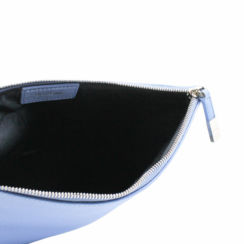 men clutch leather blue phw - L'UXE LINK