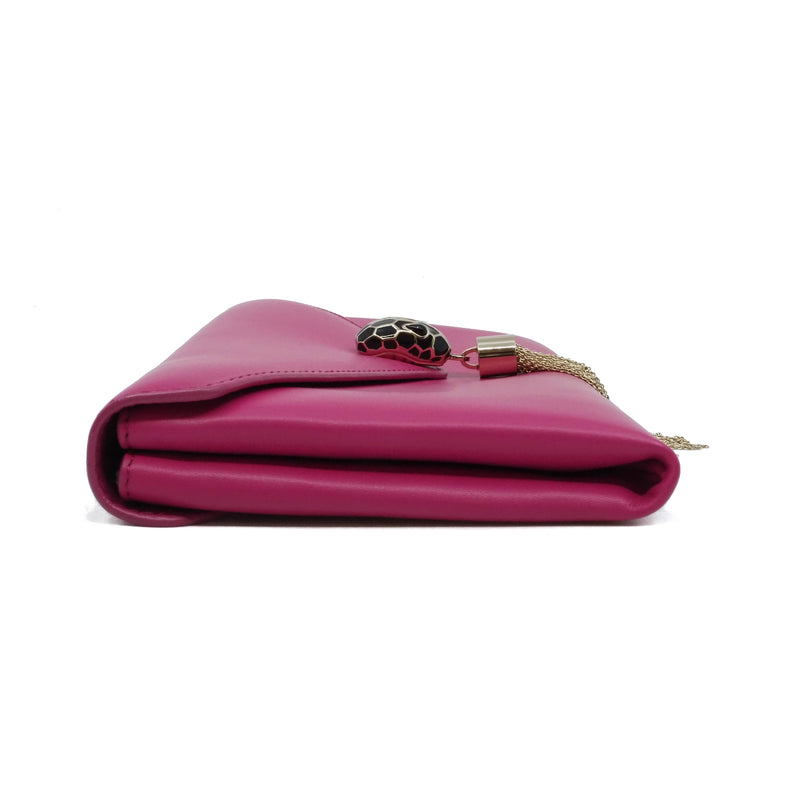 serpenti clutch in leather Rose purple ghw