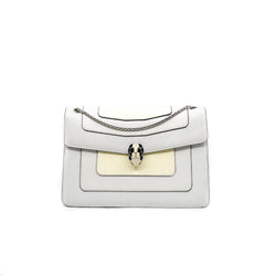 serpenti crossbody bag in patent/leather white ghw
