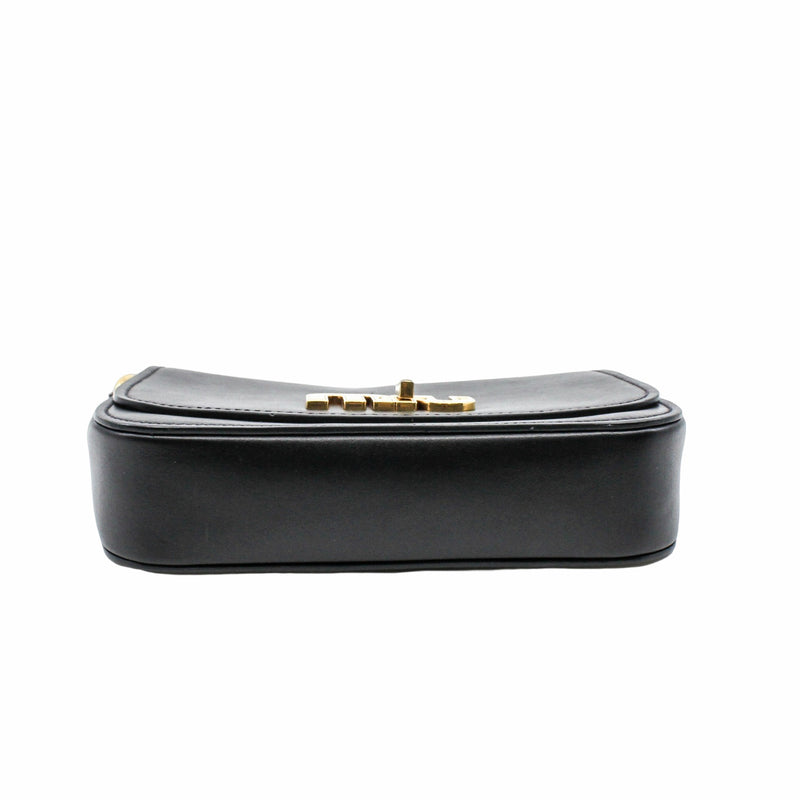 side bag  leather black  ghw - L'UXE LINK