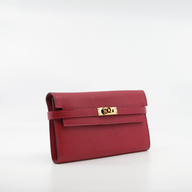 kelly long wallet goat Q5 ghw  C stamp - L'UXE LINK