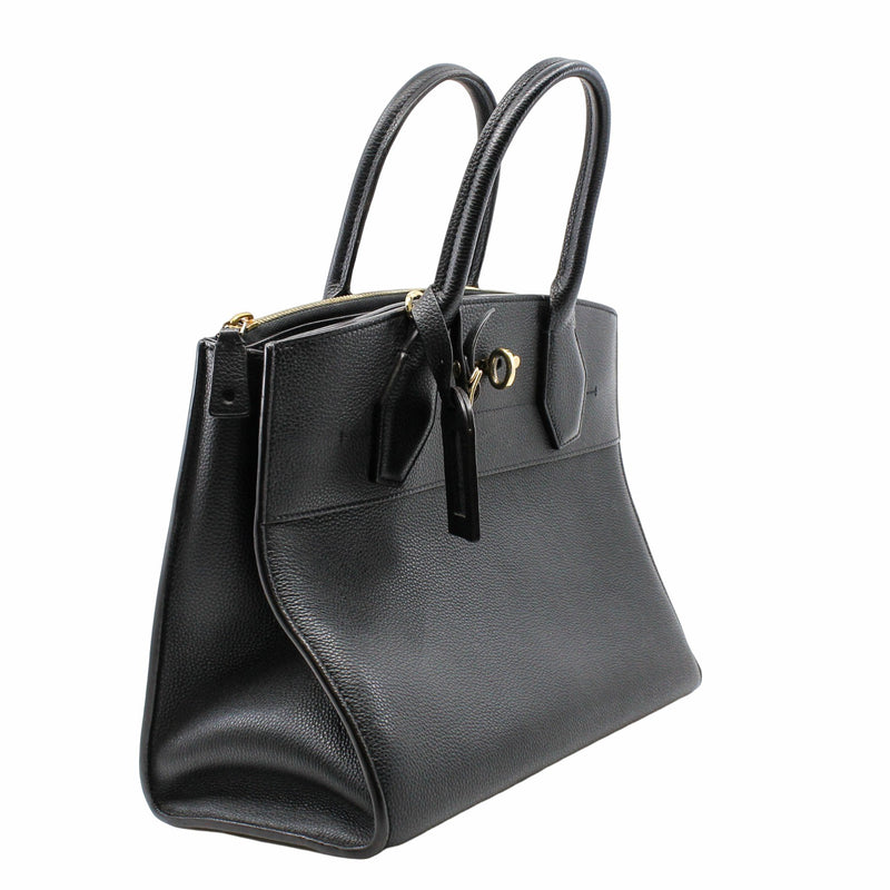 City Steamer Handbag Leather medium black  GHW