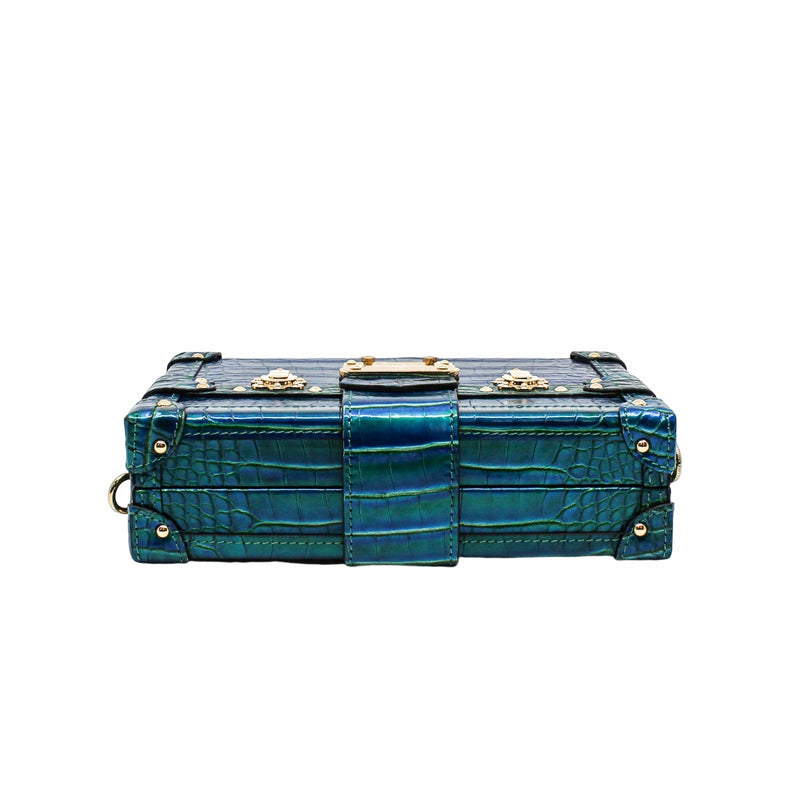 PETITE MALLE gradient lake blue CROCODILE GHW - L'UXE LINK