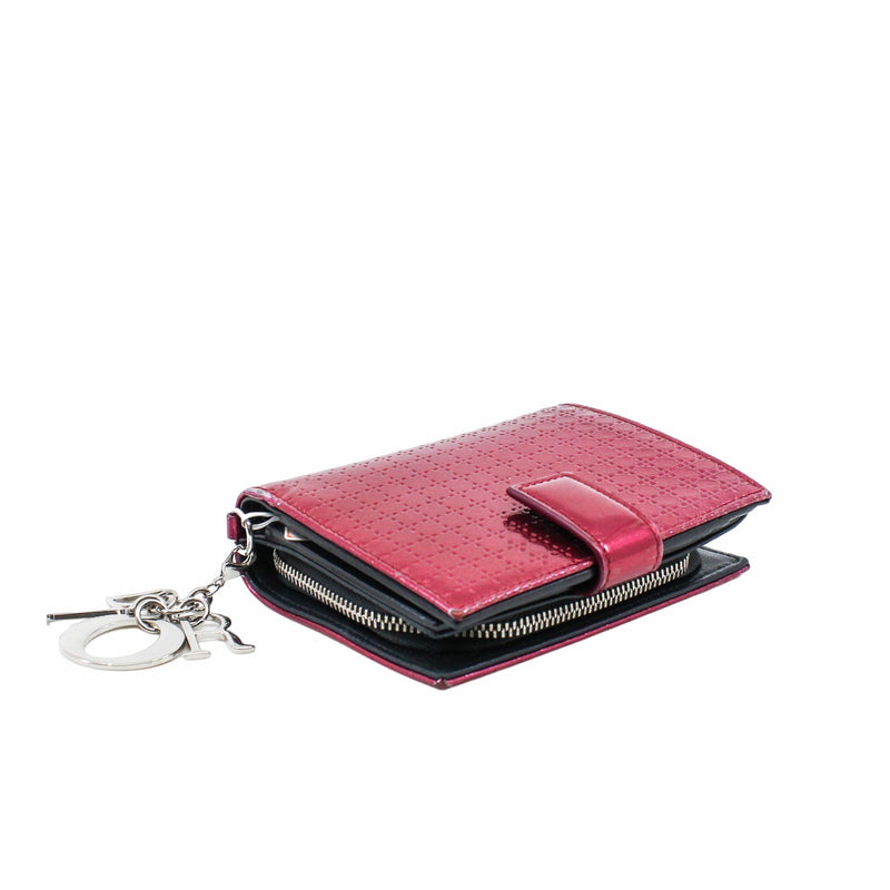 wallet small  patent rose red phw