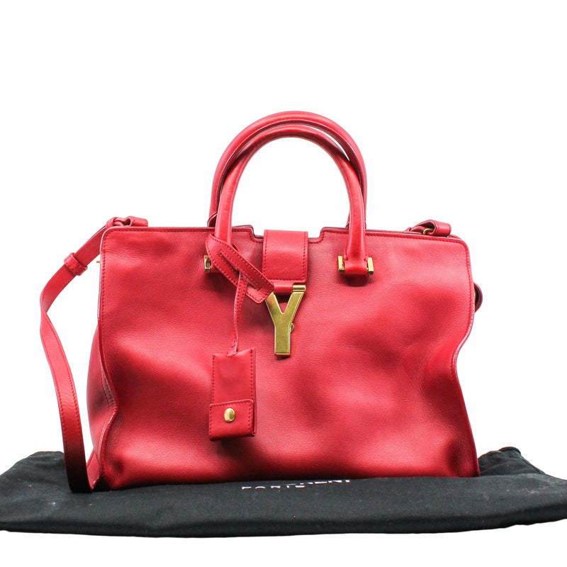 CHYC CABAS TOTE SMALL LEATHER RED GHW - L'UXE LINK
