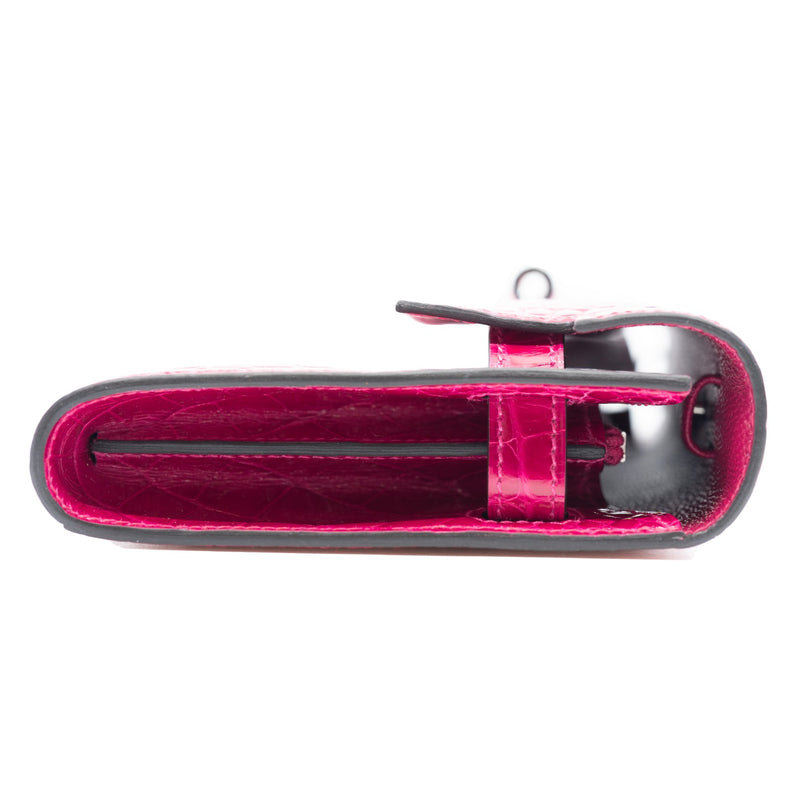 kelly to go crocodile 90 framboise phw - L'UXE LINK