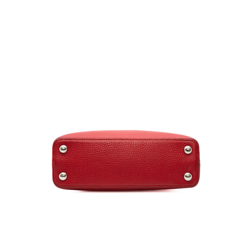 capucines bb with snake handle in leather red - L'UXE LINK