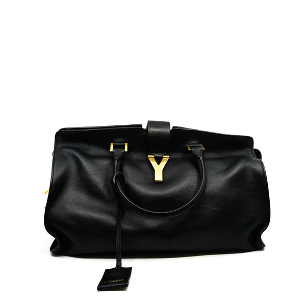 CHYC CABAS TOTE medium calf skin BLACK GHW