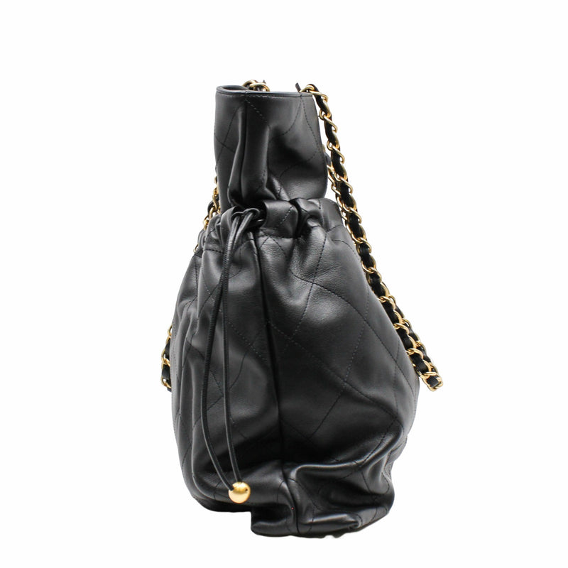 tote bag calfskin black ghw - L'UXE LINK