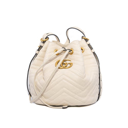 marmont tote in leather white ghw