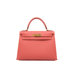 kelly 28cm epsom sellier I5 flemingo ghw Q stamp - L'UXE LINK