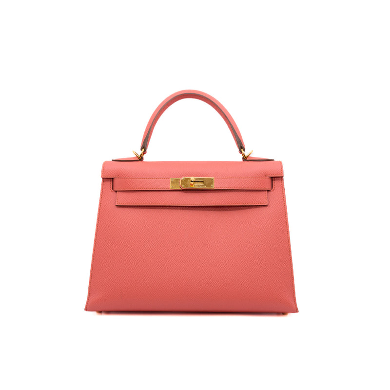 kelly 28cm epsom sellier I5 flemingo ghw Q stamp - L'UXE LINK