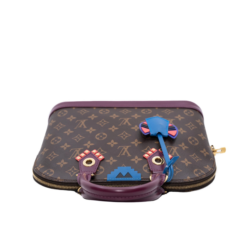 Alma MM size with owl limited edition in monogram mix purple color