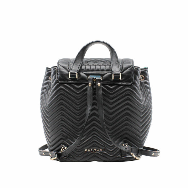 SERPENTI LEATHER BACKPACK small black - L'UXE LINK