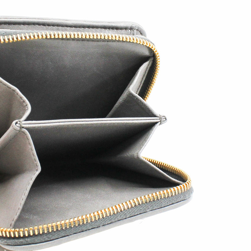 card holder leather grey ghw - L'UXE LINK