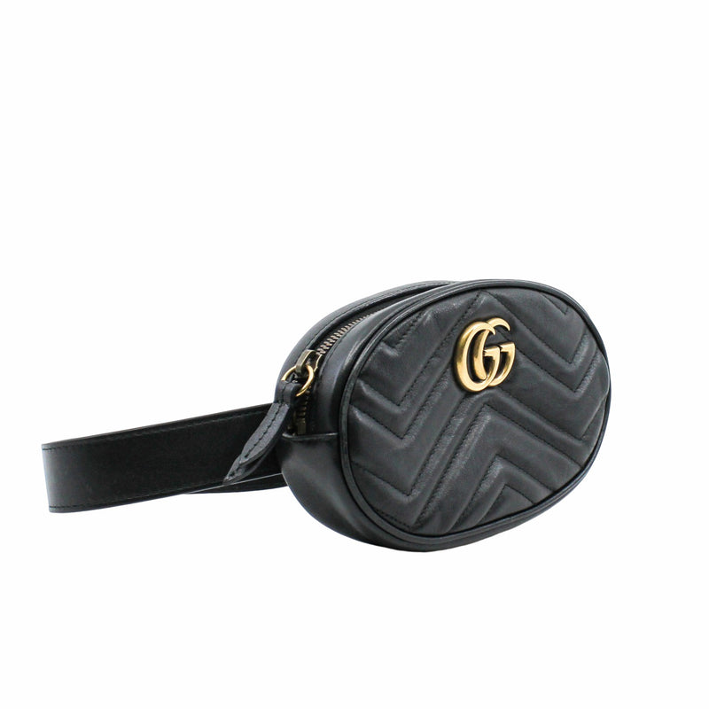 gg belt bag black ghw#75