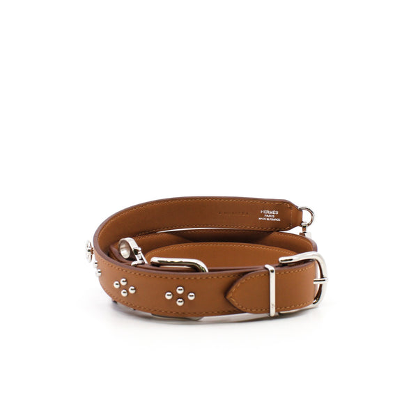 wide brown silver studs phw strap D stamp