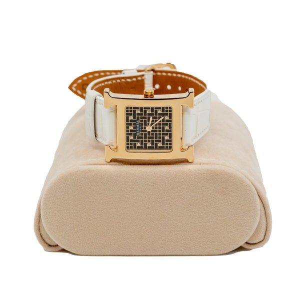 heure H pm diamond black dial in CCD white band ghw rrp8000 - L'UXE LINK