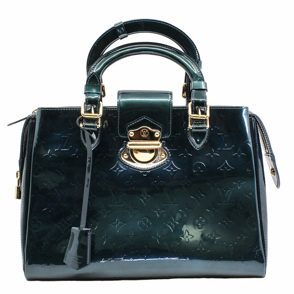 buckle handle tote patent dark green ghw - L'UXE LINK