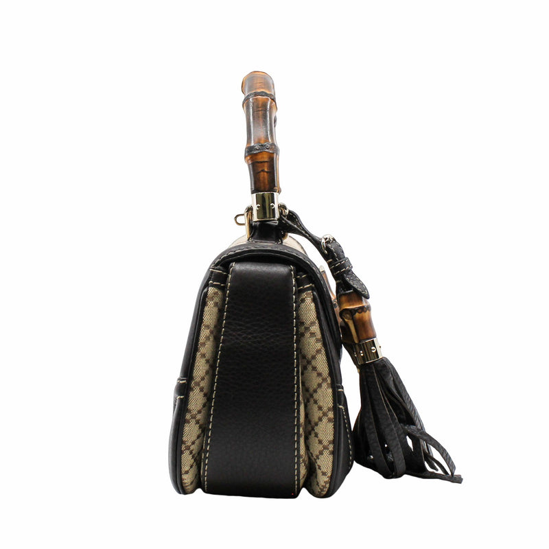 Bamboo Top Handle Bag GG Canvas - L'UXE LINK