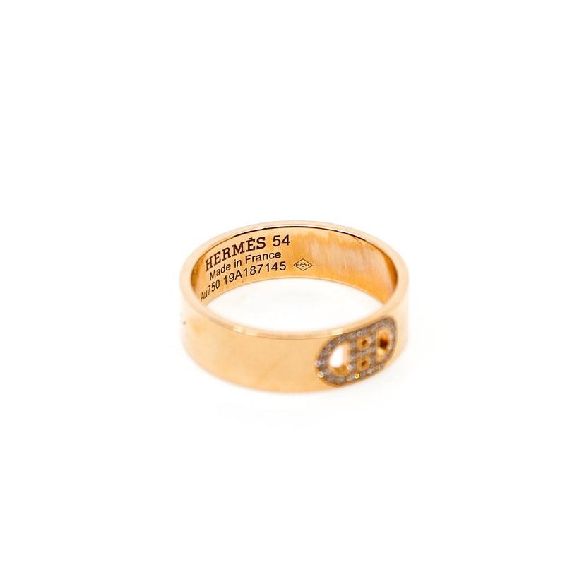 chaine  d'ancre diamond ring in 18k rg 19a18xxxx - L'UXE LINK