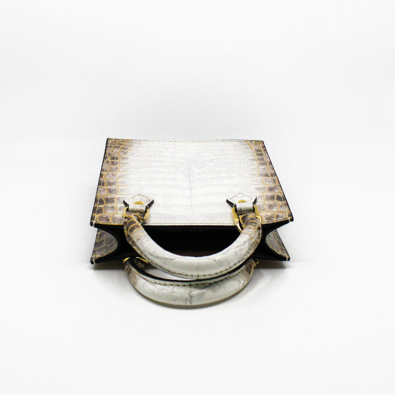 tote crocodile white himalaya ghw rrp18200 - L'UXE LINK