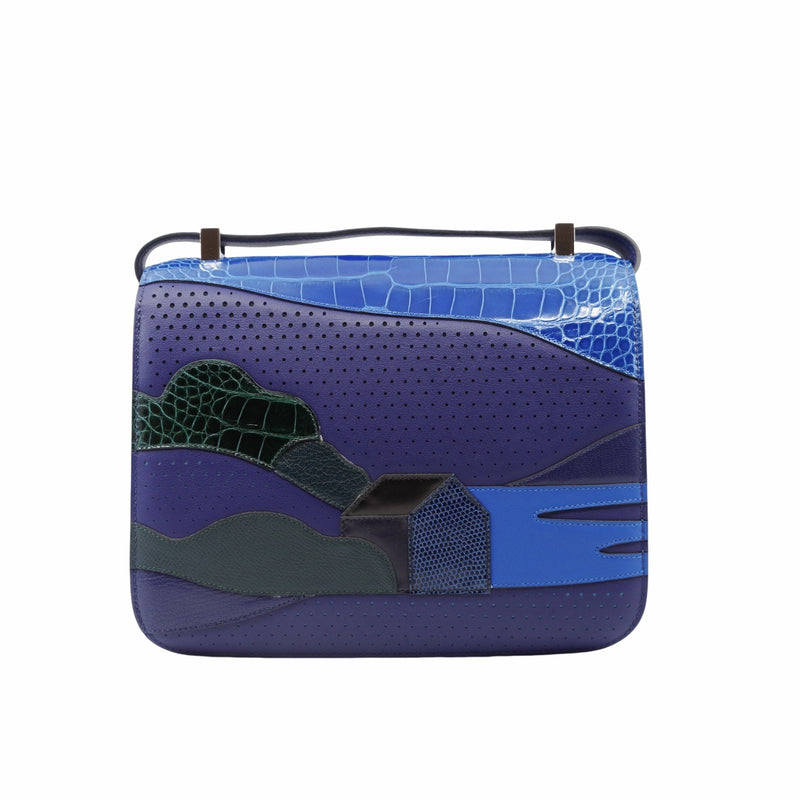 CONSTANCE 24 mix alligator navy purple SHW STAMP C - L'UXE LINK