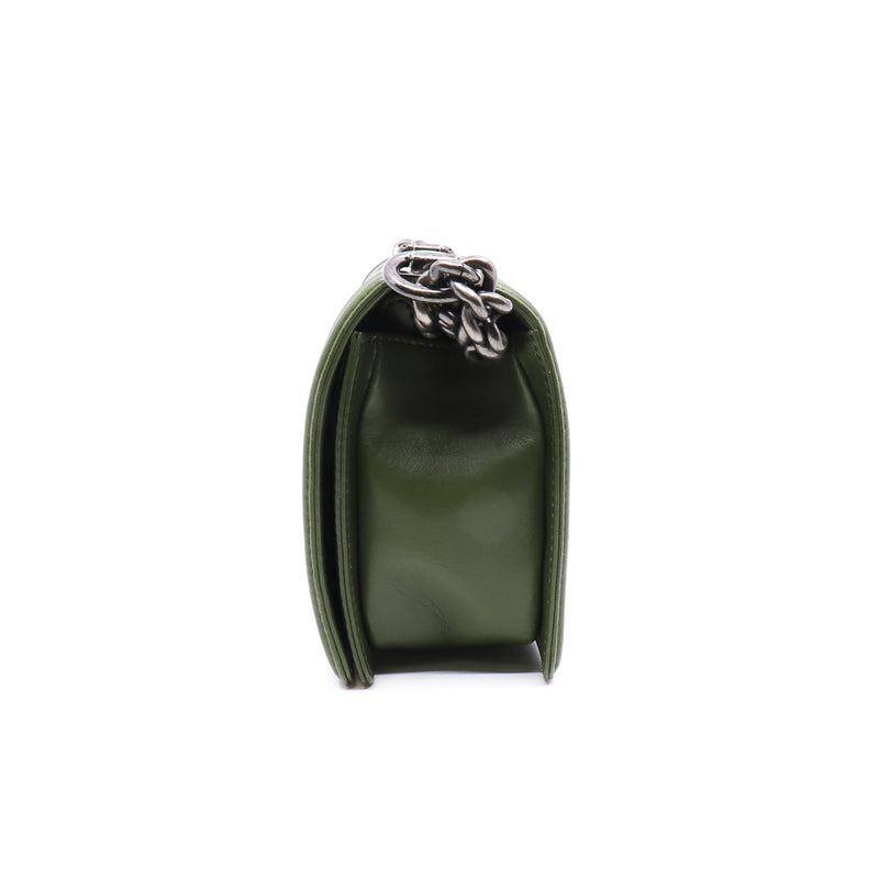 leboy mm in knots  leather green ruthenium seri 18 - L'UXE LINK