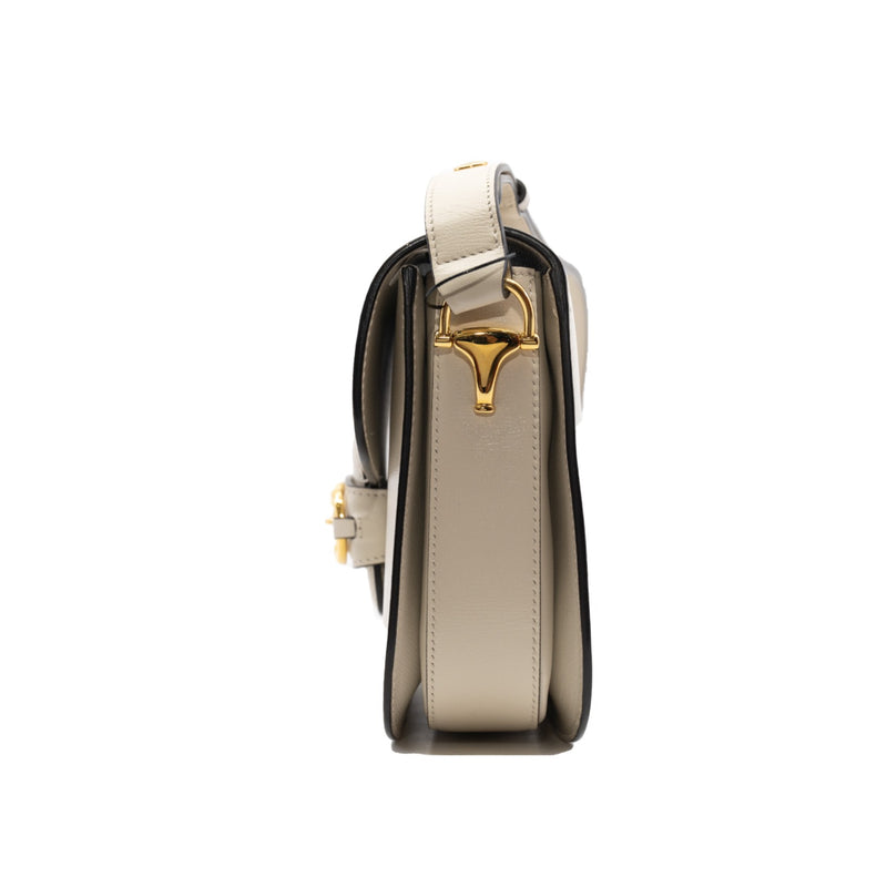Horsebit 1955 shoulder bag in white - L'UXE LINK