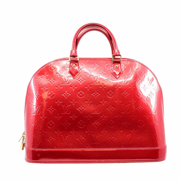 alma large  patent leather red ghw