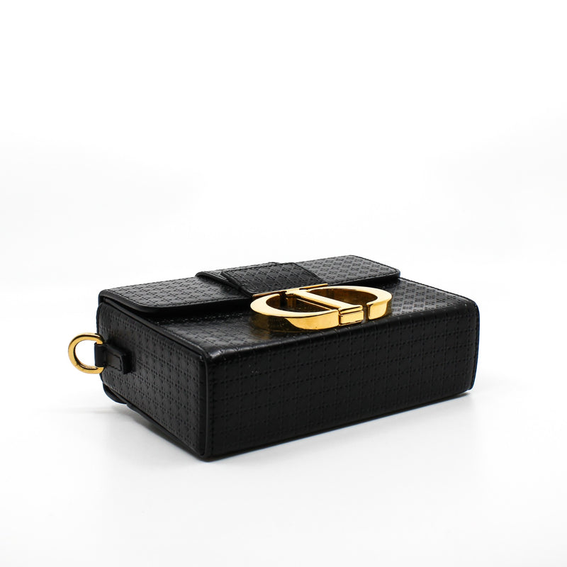motntaigne 30 mini black gride printed ghw - L'UXE LINK