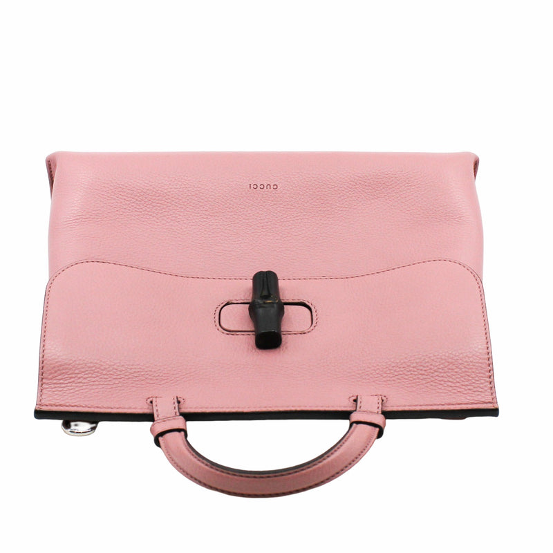 Bamboo Daily Top Handle Bag Leather Pink phw - L'UXE LINK