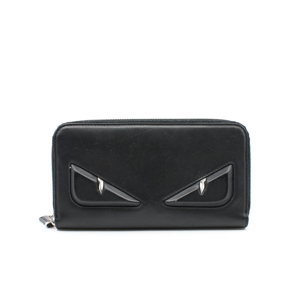 zip long wallet leather black monster eyes - L'UXE LINK