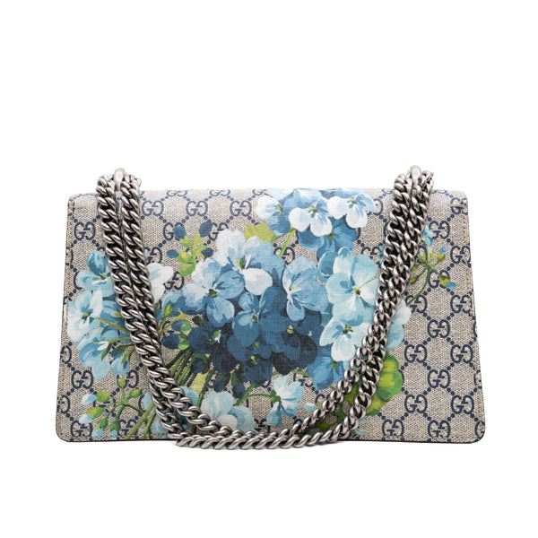 dionysus medium blooms in double G /bright blue suede ruthenium - L'UXE LINK