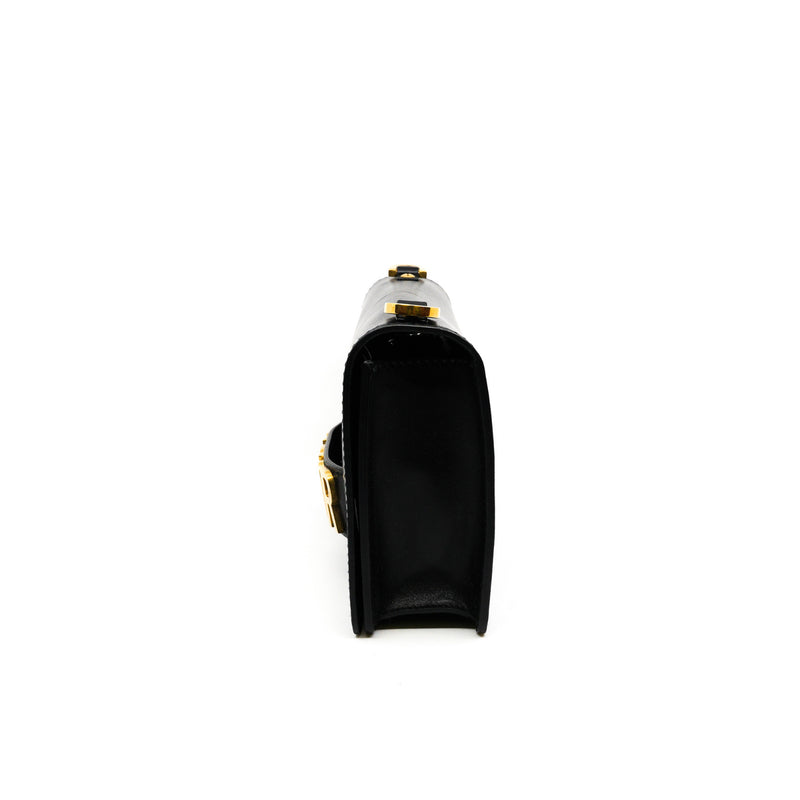 medium j'a dior chain bag in leather black ghw - L'UXE LINK