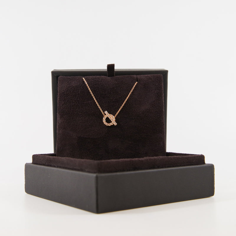 finesse Q 18k rg full diamond necklace - L'UXE LINK