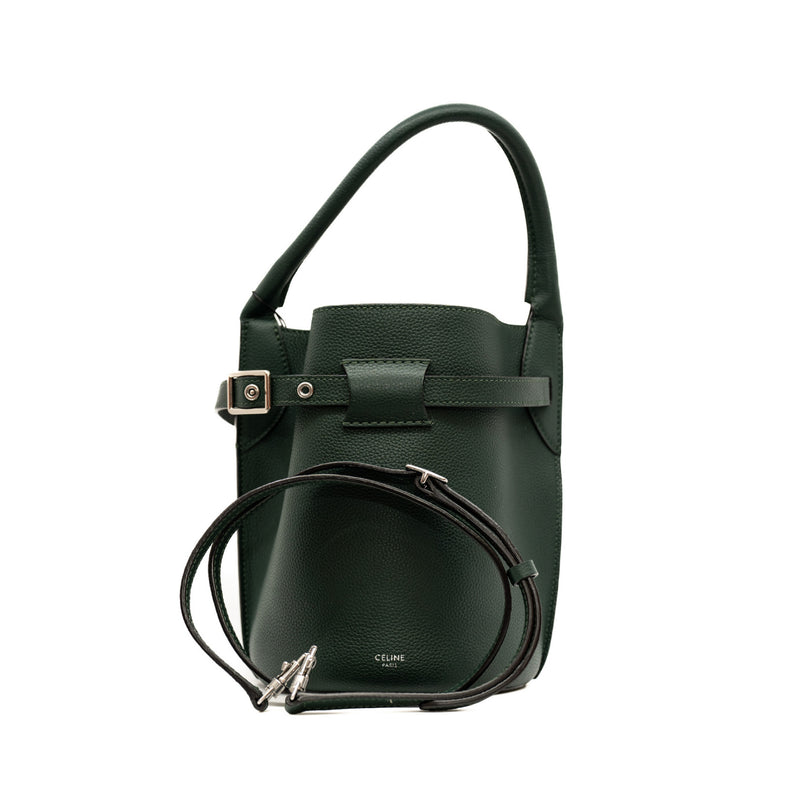 buckle tote in leather green