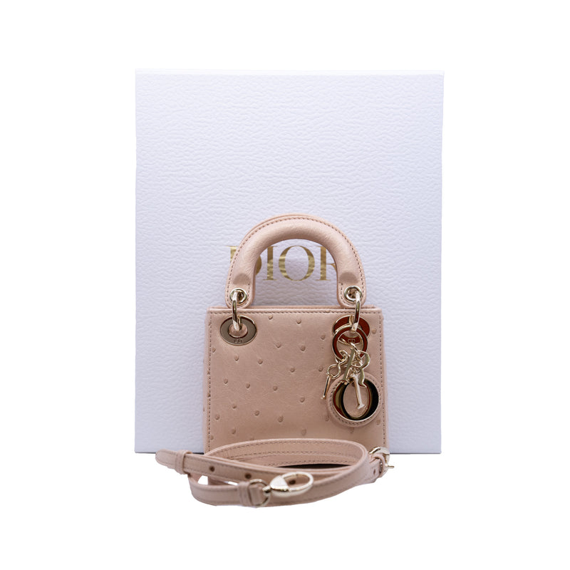 mirco lady in ostrich beige light ghw - L'UXE LINK