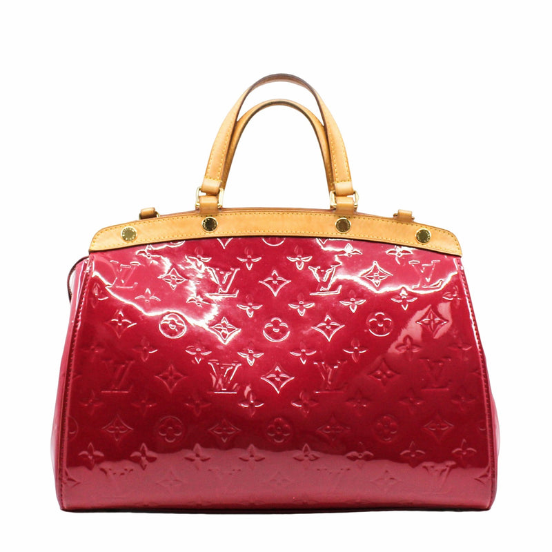 BREA HANDBAG MONOGRAM VERNIS MM pink patent - L'UXE LINK