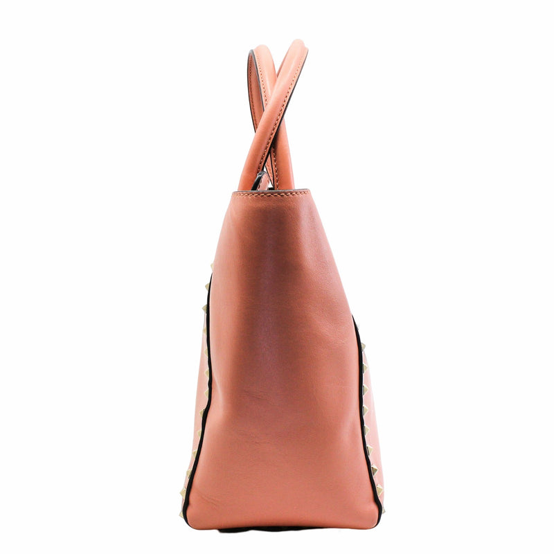 tote bag small with long strap leather peach pink ghw - L'UXE LINK