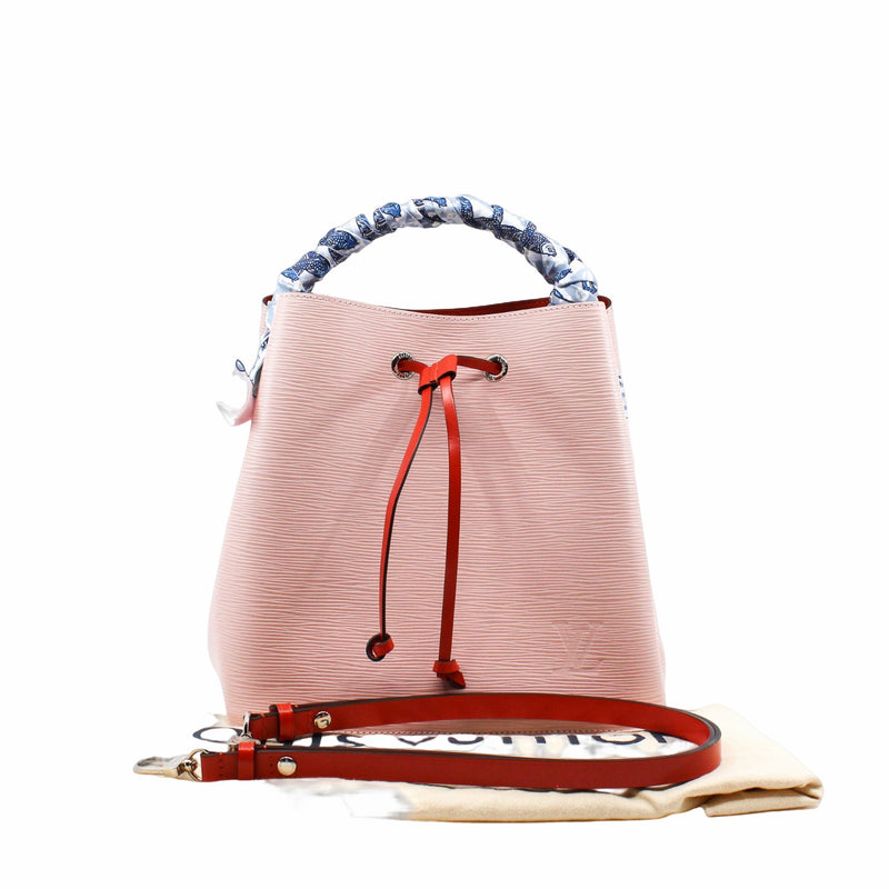 neo noe MM epi pink with twilly - L'UXE LINK